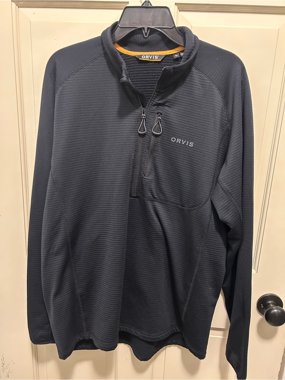 Orvis Black Quarter-Zip Ribbed Pullover